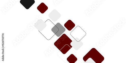 White background with abstract red grey square decoration. Vector illustration for modern presentation background, brochure design, business card background, website slider, landing page