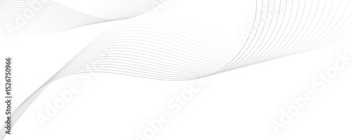 Gray wave curve lines abstract background with flowing particles. Digital energy waves technology concept. Modern backdrop design for business, presentation, banner.