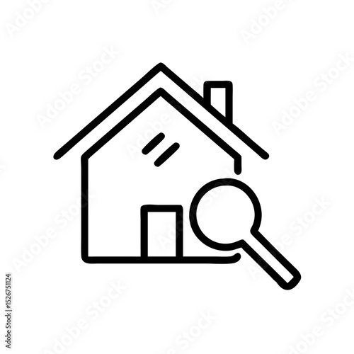Home Inspection outline icon, isolated on white background