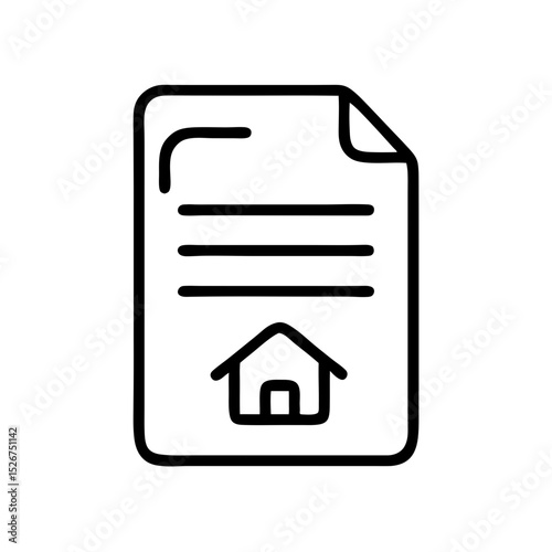 Tenant Agreement outline icon, isolated on white background