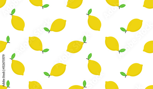 Seamless pattern with cute lemon.