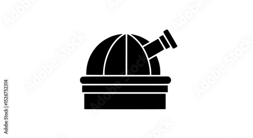 A black and white drawing of a telescope