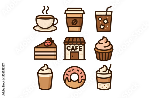 set of cafe icons