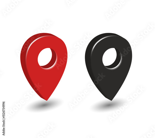 Map marker. 3d vector clip art isolated on white background.