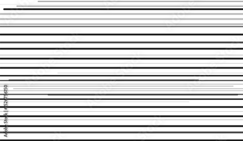Comic strip horizontal motion lines. Straight speed lines repeating pattern. Black and white horizontal stripes