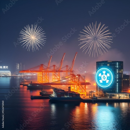 fireworks over the port photo