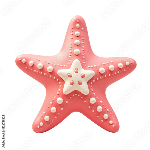 Cute pink starfish 3D render. Pastel colors, summer vibe. Perfect for websites, kids products, and summer designs. Ideal for commercial use.