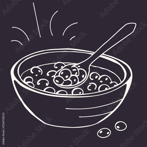 vector illustration of a bowl of soup