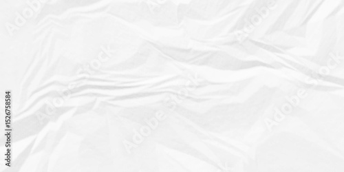 Abstract wrinkled creased crumple ragged parchment empty wrinkle cardboard blank ripped surface wrinkle old paper white crumple texture background.	