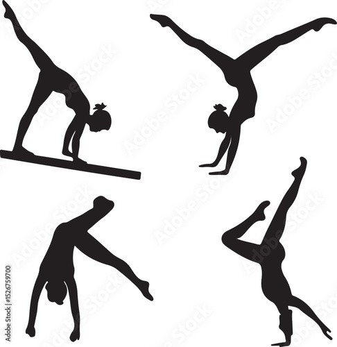 set of gymnast silhouettes