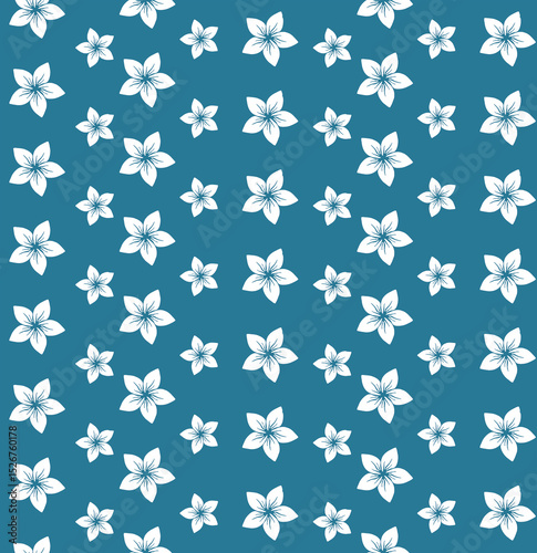 Hawaiian Floral Teal Floral Seamless Repeat