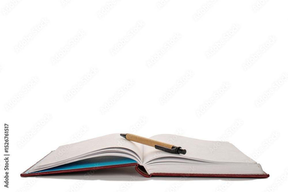 Fototapeta premium One notepad for notes, close-up, isolated on white background.