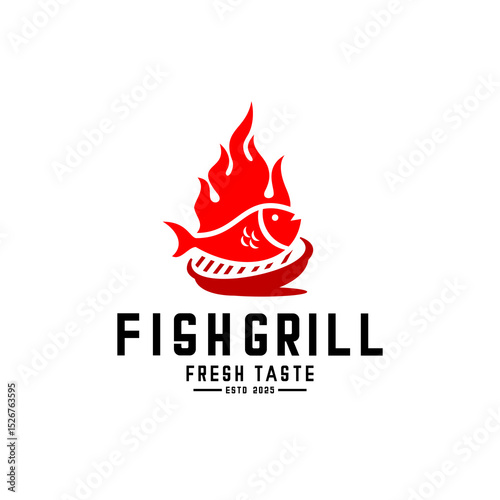 grilled fish, a fish and fire on the grill