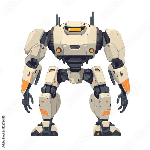 Autonomous Robot 2D flat vector illustration, isolated on a white background.
