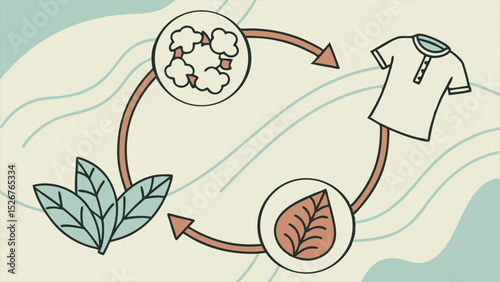 Clean Organic Shapes Vector Art of Sustainable Clothing Production  