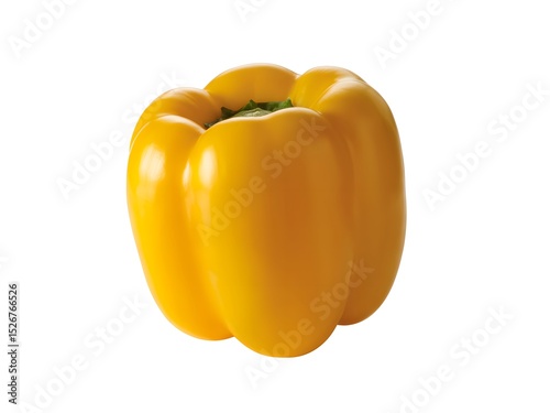 Fresh yellow bell pepper, a sweet and healthy vegetable, isolated on a white background