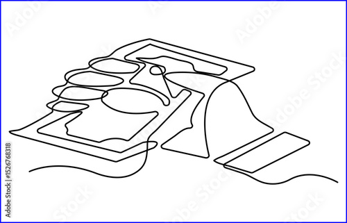 Sailboat continuous one line icon drawing on white background. Sea boat vector illustration in doodle style. Yacht contour linear sign design