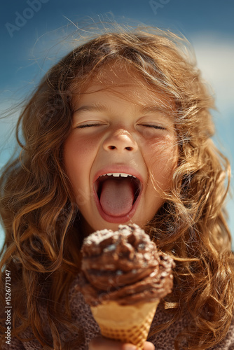 Child Enjoying Ice Cream