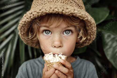 Child Enjoying Ice Cream