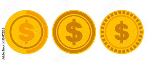 Isolated Coin vector design in flat style, Financial graphic elements illustration on Transparent background, Editable Isolated Coin vector design in flat style, Financial graphic  illustration.