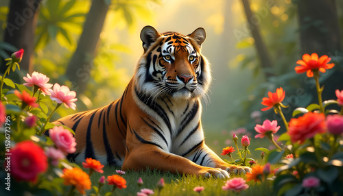 tiger in the garden