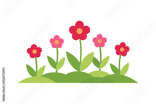 Cottagecore Flower Patch Whimsical Garden Scene for Nostalgic Designs vector art illustration