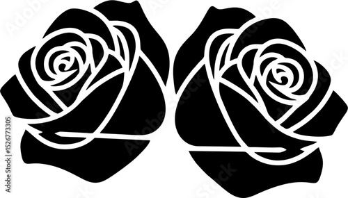 Rose flower head - Simple Floral Vector for Wedding Invitations & Boutiques