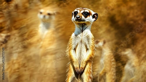 Wallpaper Mural Alert meerkat standing guard in a group Torontodigital.ca