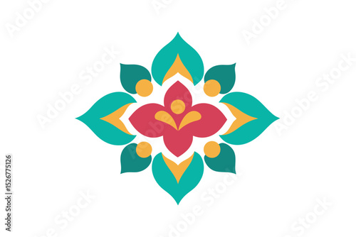 Moroccan Inspired Floral Motif North African Design with Cultural Flair vector art illustration