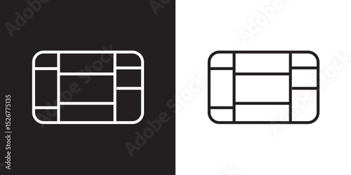Table layout icon . Web excel data table icon in spreadsheet database chart icon. Vector illustration. isolated on white and black background eps10