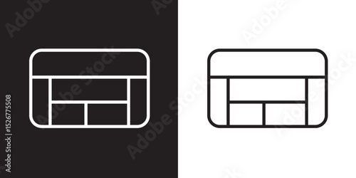 Table layout icon . Web excel data table icon in spreadsheet database chart icon. Vector illustration. isolated on white and black background eps10