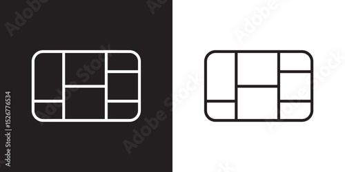 Table layout icon . Web excel data table icon in spreadsheet database chart icon. Vector illustration. isolated on white and black background eps10