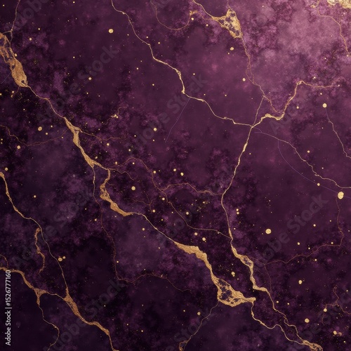 Luxurious purple agate texture with rich wavy layers and metallic gold accents, creating an elegant and opulent gemstone-inspired abstract surface. Generative, AI,