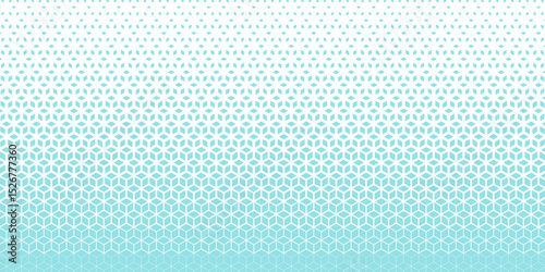 Abstract sacred geometry blue grid halftone cubes pattern. vector pattern