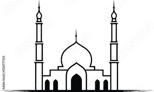 High quality photo of silhouette of mosque.