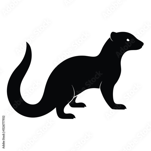 Black silhouette of a weasel animal icon
