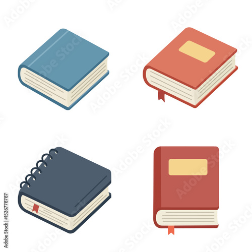 Book icons set isolated on transparent background. Literature book icons collection. Textbook icons