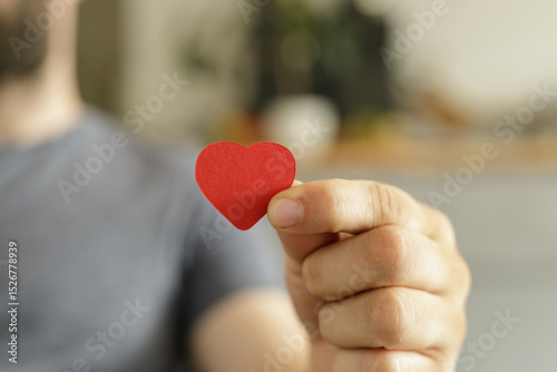 Close-up of a man's hand ge...