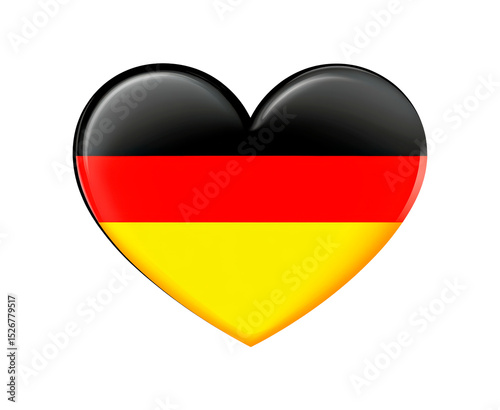 Free Download Heart shaped German flag symbolizing love for Germany on transparent background, PNG - GFXLoad