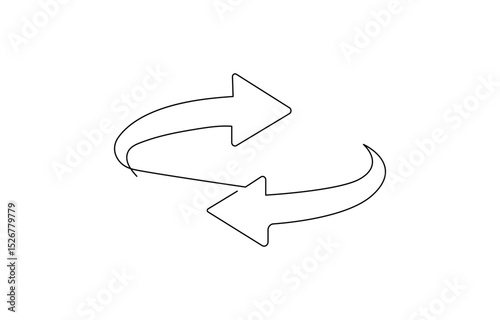 Refresh or Reload symbol vector icon in line style design for website design, app, UI, continuous line drawing arrow icon. Premium vector illustration. Ecology concept Vector illustration. 
