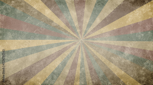 Vintage style sunburst background with muted colors for design