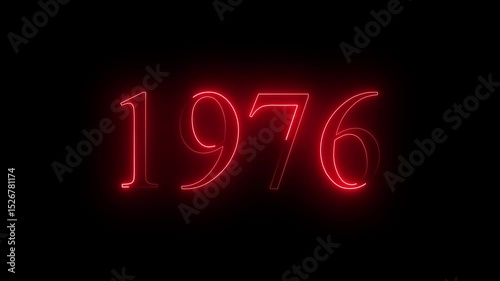 Glowing Neon Number 1976 Animation | Futuristic Electric Light Effect | Retro Neon Digits for Motion Design, YouTube, and Tech Videos
