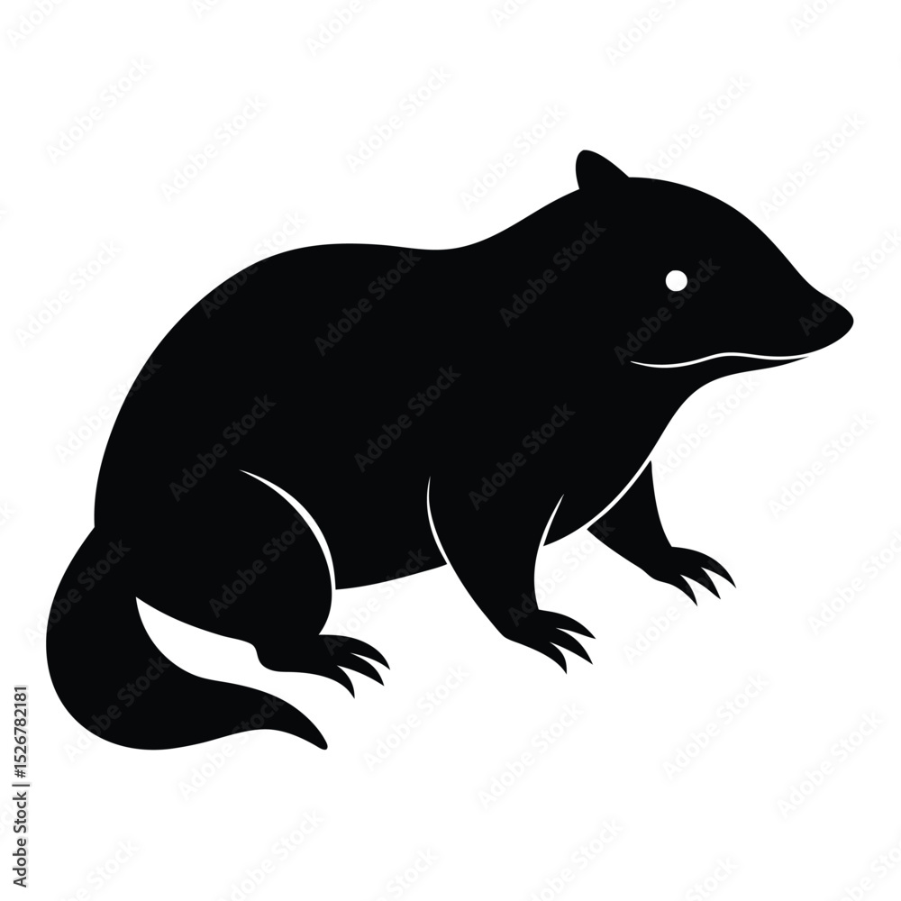 Obraz premium Black silhouette of a solenodon mammal