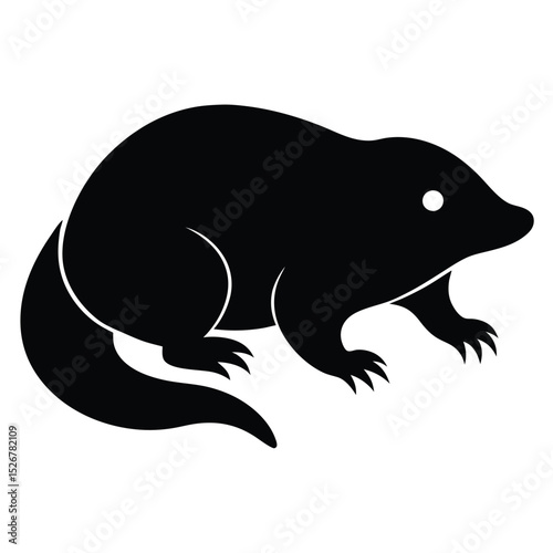 Black silhouette of a wombat animal icon