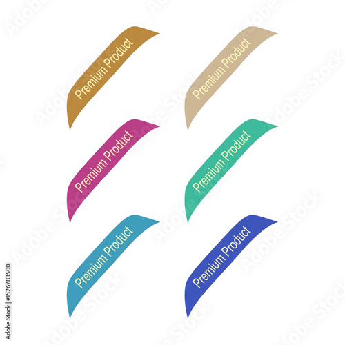 PREMIUM PRODUCT COLORFUL LABELS FOR ESHOP ISOLATED ON WHITE