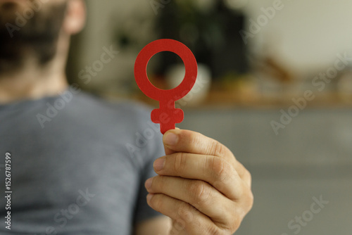 Stock photo of a man holdin...