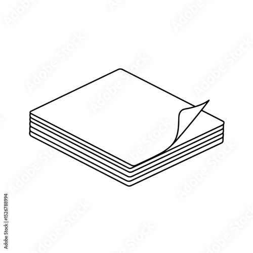 A Stack of Paper: A neat stack of pristine sheets of paper, with one corner delicately peeled back to reveal the texture and form.
