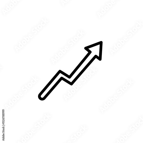 Ascending Arrow Icon: A clean, minimalist arrow icon signifies upward progress and growth, ideal for conveying concepts like advancement and achievement.