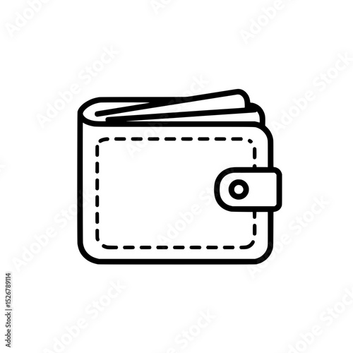 Minimalist Wallet Icon: A clean, bold illustration of a wallet, capturing the essence of financial organization and personal accessories.