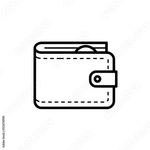 Wallet Icon: A minimalist, clean-lined wallet icon, representing financial security and personal finance.